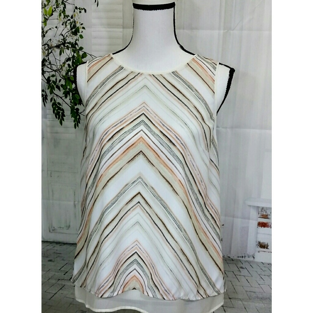 Nwt H&M womens size10 tan brown black tunic top